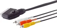 Scart-Stecker mit Schalter/ 3 Cinchst. (Y/R/W) 2m