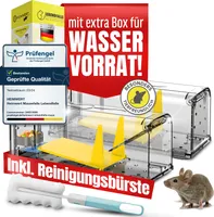 HEIMWERT Lebendfalle Maus Mausefalle 2erSet - mit Wasser Speicher + Köderbox + Ventilationsöffnungen - Mäuse Lebendfalle
