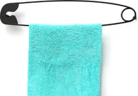 DanDiBo Design Handtuchhalter Handtuchstange Sicherheitsnadel 62 cm Garderobe Wand Büro Schwarz Metall Flur DIY