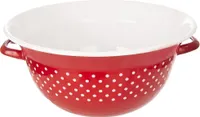 Orion Emaille-Schüssel retro emailliert ROT MIT WEISSEN PUNKTEN 34 cm