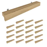 Sossai Holz Möbelgriffe aus Eiche | GAH01 | Lochabstand 128mm, Länge 188mm, 20 Stück