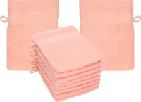 Betz 10 Stück Waschhandschuhe 16x21 cm PALERMO 100% Baumwolle  Farbe: apricot