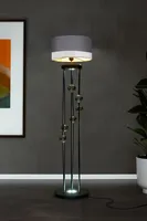 Opviq, Clichy - Anthracite, Grey, Stehlampe, METALLKÖRPER, Anthrazit, 160 x 40 x 40 cm