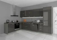 Küchen Unterschrank Grau Hochglanz 40