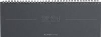 Tisch-Querkalender Papyrus Grau 2024 - Büro-Planer 29,7x10,5 cm - Tisch-Kalender - 1 Woche 2 Seiten - Ringbindung - Alpha Edition