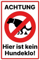 Hier ist kein Hundeklo Schild 20x30 cm wetterfest keine Hundetoilette mit Klebepads kein Hundekot