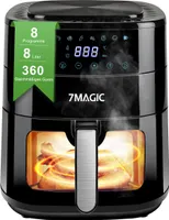 7MAGIC Heißluftfritteuse 1800W, Luftfritteuse Airfryer mit 8L Antihaft-Frittierkorb, LCD Display, 60 Min timer, 80–200 °C, Heissluftfritteuse ohne Öl