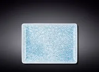Flache rechteckige Porzellanplatte, 23.5 x 17 cm, Grafikdekor, WL-671651/A