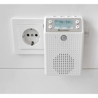 DAB60WE Rádio do zásuvky Koupelnové rádio Detektor pohybu DAB+ Bluetooth Dobíjecí baterie