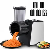 5-in-1-Elektro-Gemüseschneider, 300-W-Elektro-Käsereibe, Salat-Shooter, One-Touch-Easy-Control-Elektroreibe für Zuhause, Küche, Gemüse, Käse, Nüsse