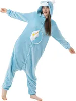 Katara 1744 -  Glücksbärchi Blau Schlummerbärchi M (155-165cm), Jumpsuit, Onesie, Karneval, Overall, Party, Karnevals-Kostüm, Verkleidung zum Fasching, Schlafanzug, Hausanzug, Jogginganzug, Cosplay, Tierkostüm für Erwachsene