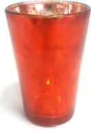 Drescher Teelichhalter aus Glas - rot