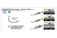 ARROW gp2 ciemny tłumik wsuwany do Husqvarna Svartpilen / vitpilen 125