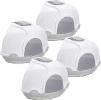 4er Sparpack Katzentoilette Katzenklo Ecktoilette mit Haube