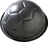 BIRKMANN Motivbackform Fußball, Ø 22,5 x H 11,5 cm, Kohlenstoffstahl, Marken-Antihaftbeschichtung & Rezept
