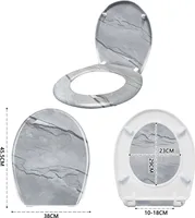 NAIZY Toilettensitz WC-Sitz mit Absenkautomatik, Soft-Close, Antibakteriell Funktion Klobrille #Marble