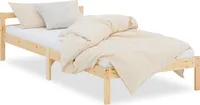 Homestyle4u Holzbett 90x200 Jugendbett Einzelbett Bett mit Lattenrost Natur Kiefer Massivholz