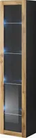 Vigo Glass'180' 180/40/30 Schwarz/Wotan Eiche Vitrine