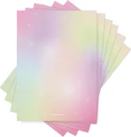Friendly Fox Regenbogen Briefpapier, 50x DIN A4 Bögen buntes Briefpapier, Bastel- und Motivpapier für Kinder und Erwachsene