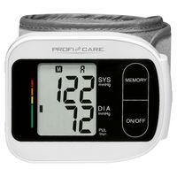 Tlakomer ProfiCare na presné a rýchle meranie, prístroj na meranie krvného tlaku a pulzu, tlakomer na zápästie s indikátorom WHO a detekciou arytmie, PC-BMG 3018