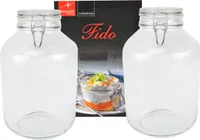 2er Set Einmachglas Bügelverschluss Original Fido 4,0L Vorratsgläser incl. Bormioli Rezeptheft