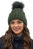 Vivisence Strickmütze damen - Bommelmütze Für Frauen Kopfbedeckung Winter Herbst - Mütze mit bommel Warme wintermütze Dick gestrickte - Grün