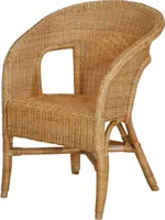 KRINES HOME Rattan-Sessel / Stapelsessel Bella in der Farbe Honig, aus Natur-Rattan Flechtsessel Korbsessel