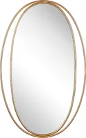 BELIANI Nástenné zrkadlo zlatá oceľ sklo 90 x 55 cm oválny tvar art deco glamour štýl obývačka spálňa
