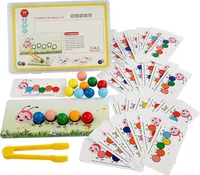Detská vzdelávacia hra s farebnými korálkami (drevené korálky), stolová hra s farebnými korálkami, Montessori hračka, Edukačné hračky - CATERPILLARI