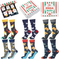 PIZZA-BOX SOCKEN Bunte Herren-Baumwollsocken Pizza-Socken in einer Box Weihnachtsgeschenk für einen Mann, Geburtstagsgeschenk 18 Größe: 40–45