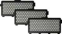vhbw 3x Staubsaugerfilter kompatibel mit Miele S4280, S4262, S4212 Plus, S4261, S4222, S4221, S4260 Staubsauger - HEPA Abluft-Filter Schwarz Weiß