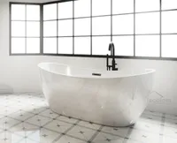 ECOLAM exklusive freistehende Badewanne Standbadewanne moderne Wanne freistehend Clara 170x80 cm + Ablaufgarnitur Click Clack Acryl