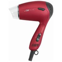 Clatronic kompakter Haartrockner inkl. praktischer Klarsichttasche | Hair Dryer mit Klappgriff & 2 Leistungsstufen | Fön mit Volumen-Diffusor & 360° drehbarer Formdüse | 1200W | HTD 3429 rot