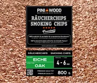 PINI 800 g Räucherchips Eiche 4-6 mm Smoking Chips Räucherspäne