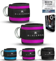 BLACKROX Fußschlaufe Kabelzug - Vergleichssieger - Ankle Straps 2er Set - Training - Sport Gewichtsmanschette Damen & Herren Fitness Training, Pink