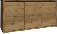 Kommode Selun 03, Farbe: Eiche Dunkelbraun - 80 x 130 x 43 cm (H x B x T)