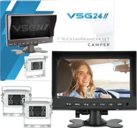 7" Rückfahrkamera Set CAMPER | mit 2 Kameras für Wohnmobil 120° weiß RVS-24502
