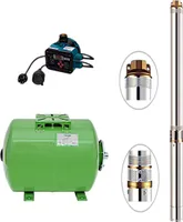 Hauswasserwerk Brunnenpumpe 4 Zoll mit Druckschalter und Membrankessel 7,9 Bar, 5000 L/h