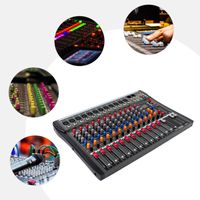 12-Kanal Studio Audio Mixer DJ Sound Controller USB Bluetooth Mischpult Soundkarte Mixer 48V