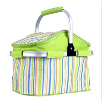 Einkaufskörbe, 30 L Faltbare Einkaufstasche, Thermokorb, Faltkorb, Picknickkorb, mit Griff, Reißverschluss, Abdeckung, Isolierkorb, 43 × 28× 23 cm