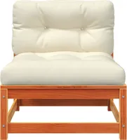 vidaXL Gartensofa ohne Armlehnen mit Kissen und Hockern