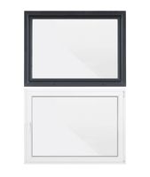 SN Deco Fenster Kellerfenster 1 Flügel 800x600 DIN rechts Dreh-Kipp 2-fach Verglasung außen anthrazit/innen weiß 70 mm Profil
