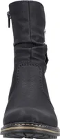 Rieker Damen Stiefelette Warmfutter geraffter Schaft Zierreißverschluss Z6892, Größe:39 EU, Farbe:Schwarz