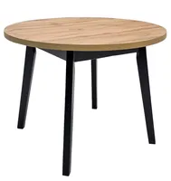 Arturo Runder Ausziehbarer Esstisch 100/130 cm, Buchenholz, Laminat-Tischplatte, Platz für 4-6 Personen, ABS-Kanten, Stabil & Pflegeleicht