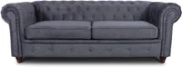 Easy4You Chesterfield Graphit 3-Sitzer Sofa Sofas für Wohnzimmer Sofagarnituren mit Holzfüße Set Sofas & Couches Capri 16