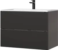 CAPRI COSMOS 821 Hängender Waschtischunterschrank 80cm, Grafit, 2 Schubladen