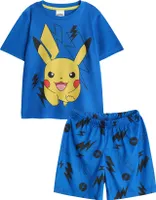 Pokemon - Schlafanzug mit Shorts für Jungen NS8610 (110) (Blau)