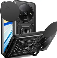 Outdoor Panzer Hülle Xiaomi Redmi A3 Handyhülle mit Kameraschutz Ringhalter Case Schwarz