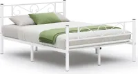 VASAGLE Bettgestell 140 x 190 cm, mit Kopfteil, Metallbett, Bettrahmen