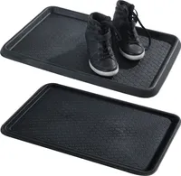 Schuhabtropfschalen-Set - Schwarz - 60 x 40 cm - Kunststoff - 2er Set